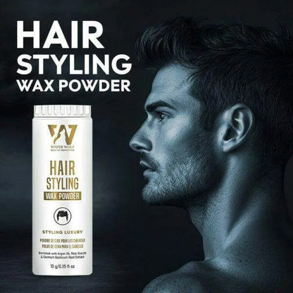 powder hair wax side hairs after applying, with product