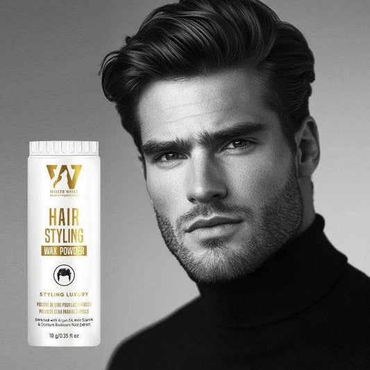 Men posing for Hair Styling Wax Powder - White Wolf India