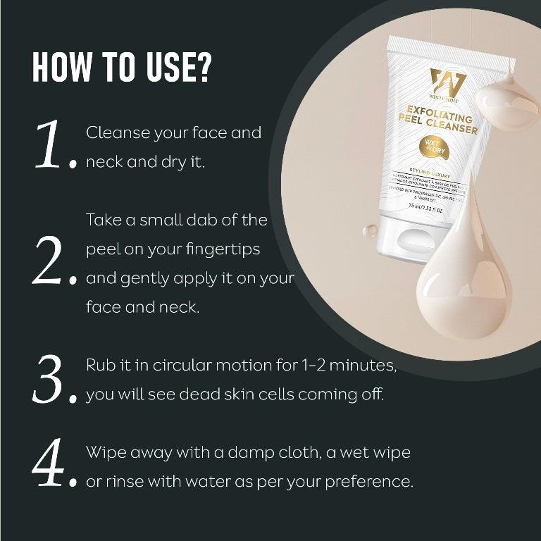 how to use  steps face peel cleanser